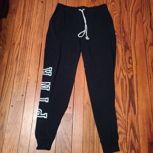 VS VICTORIA'S SECRET PINK BLACK COLLEGIATE SKINNY SWEATPANTS XS!